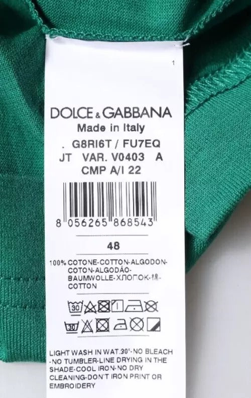 Dolce & Gabbana Green Logo Crew Neck Short Sleeves T-shirt Dolce & Gabbana