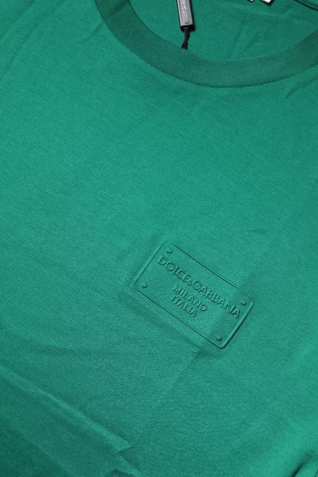 Dolce & Gabbana Green Logo Crew Neck Short Sleeves T-shirt Dolce & Gabbana
