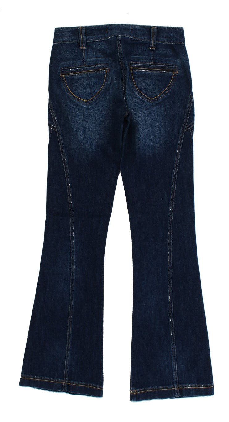 Cavalli Blue Cotton Stretch Low Waist Jeans Cavalli