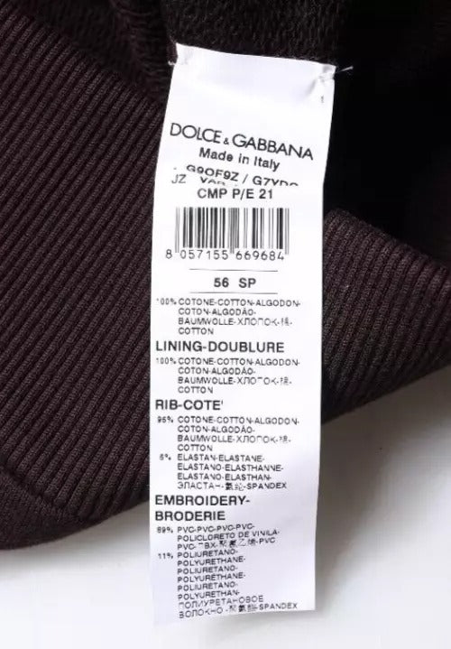 Dolce & Gabbana Brown Cotton Hooded Men Sweatshirt Sweater Dolce & Gabbana