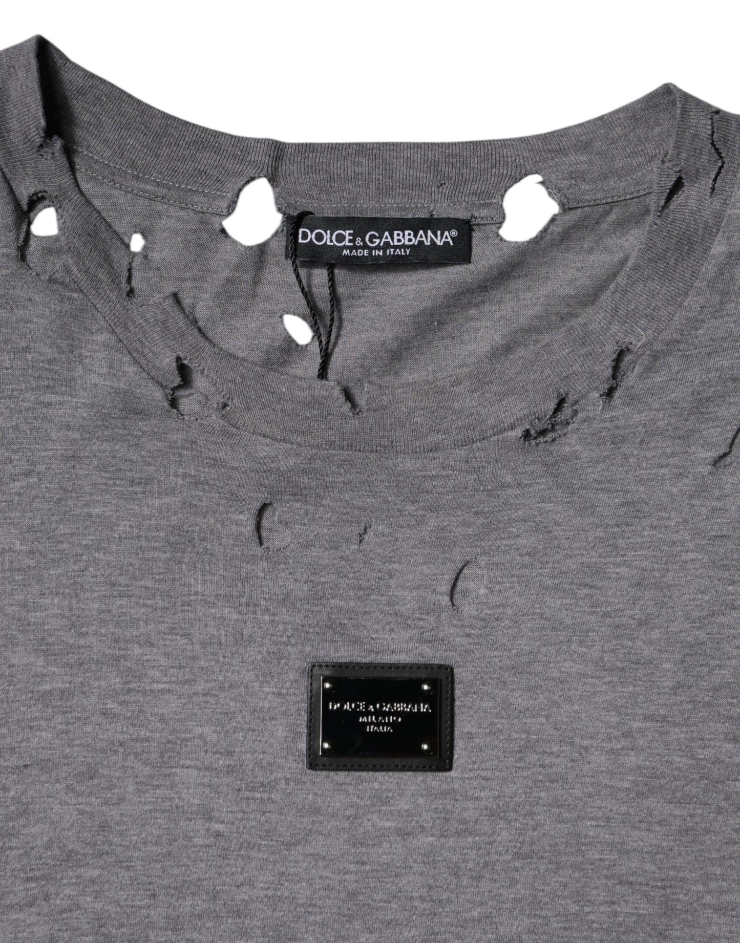 Dolce & Gabbana Gray Logo Crew Neck Short Sleeves T-shirt Dolce & Gabbana