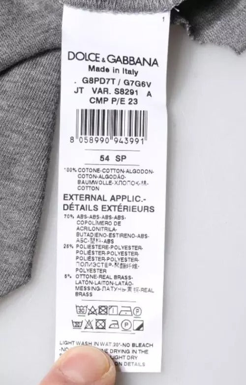 Dolce & Gabbana Gray Logo Crew Neck Short Sleeves T-shirt Dolce & Gabbana