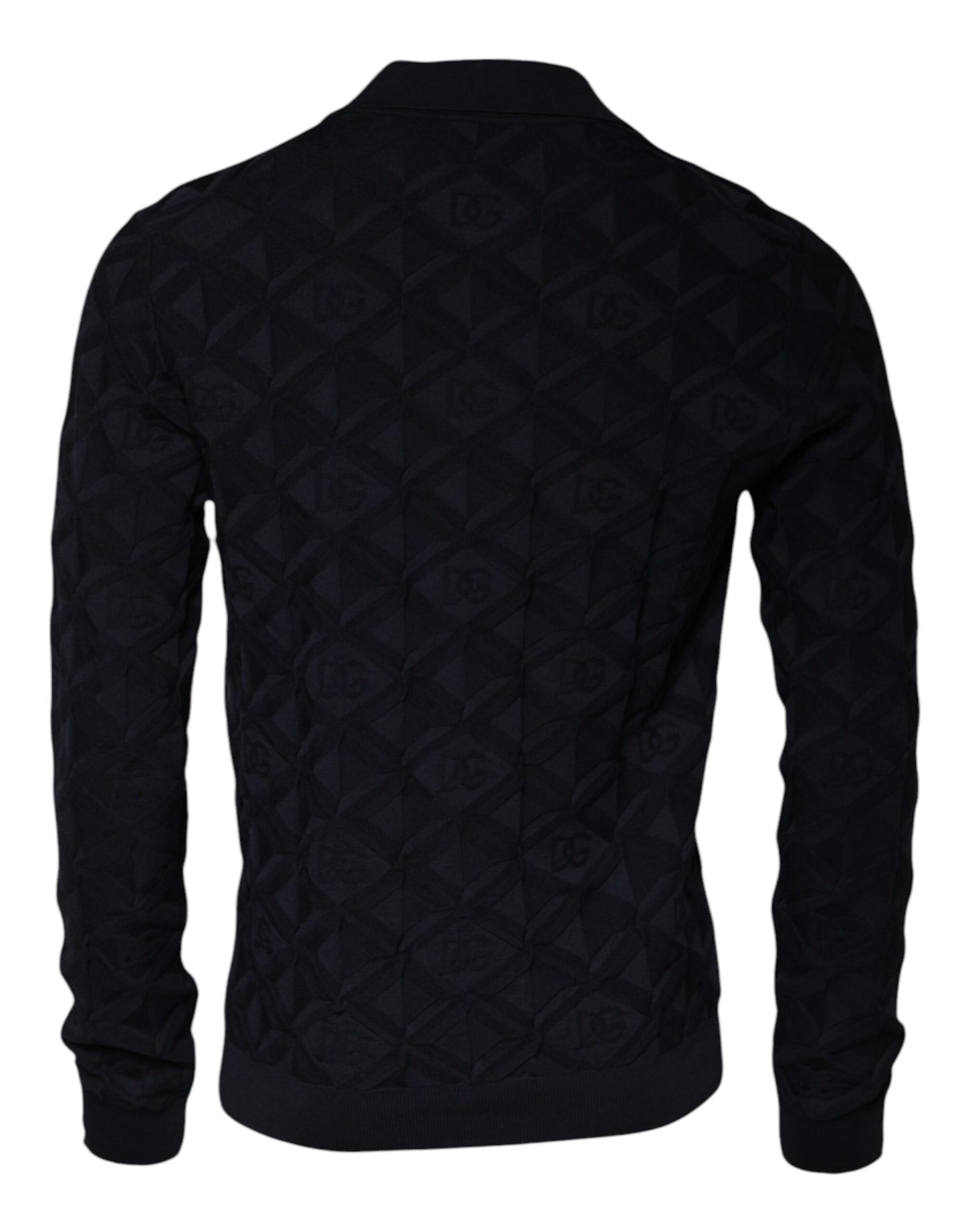 Dolce & Gabbana Black Silk Crew Neck Men Cardigan Sweater Dolce & Gabbana