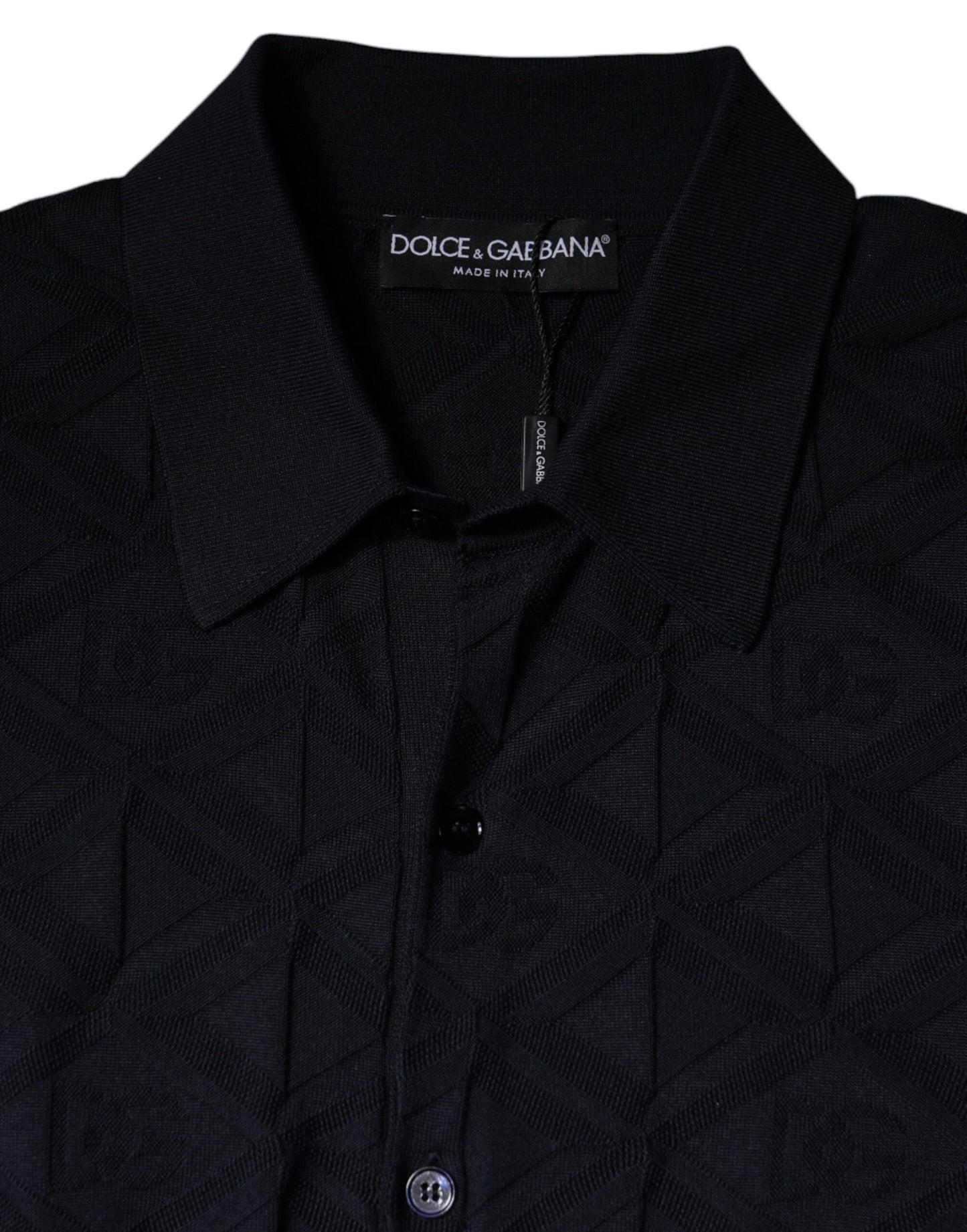 Dolce & Gabbana Black Silk Crew Neck Men Cardigan Sweater Dolce & Gabbana