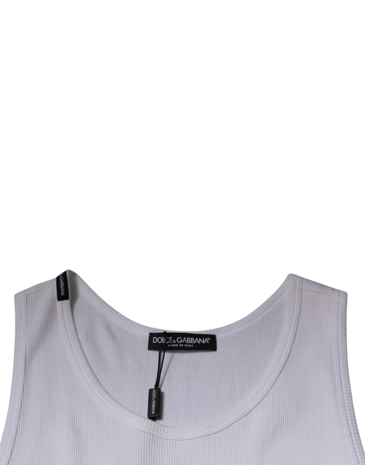 Dolce & Gabbana White Cotton Sleeveless Round Neck Tank T-shirt Dolce & Gabbana
