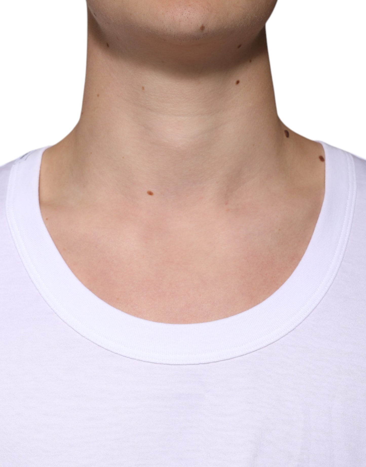 Dolce & Gabbana White Cotton Sleeveless Round Neck Tank T-shirt Dolce & Gabbana