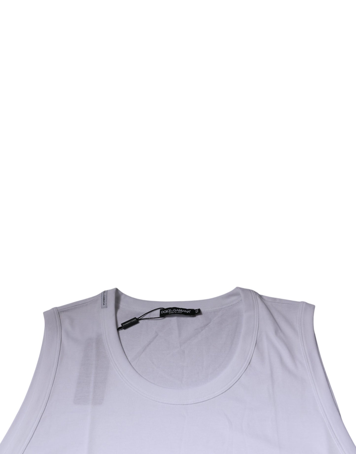 Dolce & Gabbana White Cotton Sleeveless Round Neck Tank T-shirt Dolce & Gabbana