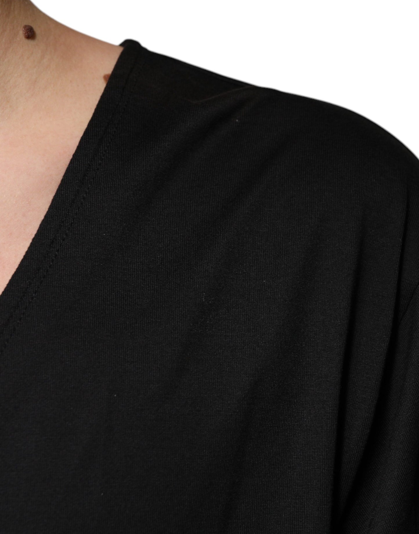 Dolce & Gabbana Black Cotton V-neck Short Sleeves T-shirt Dolce & Gabbana