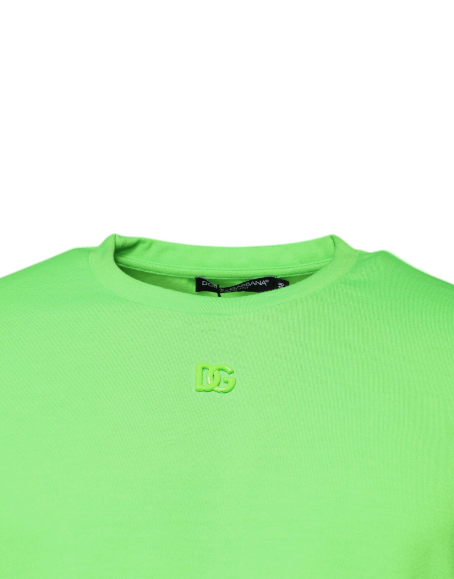 Dolce & Gabbana Green Logo Polyester Crew Neck T-shirt Dolce & Gabbana