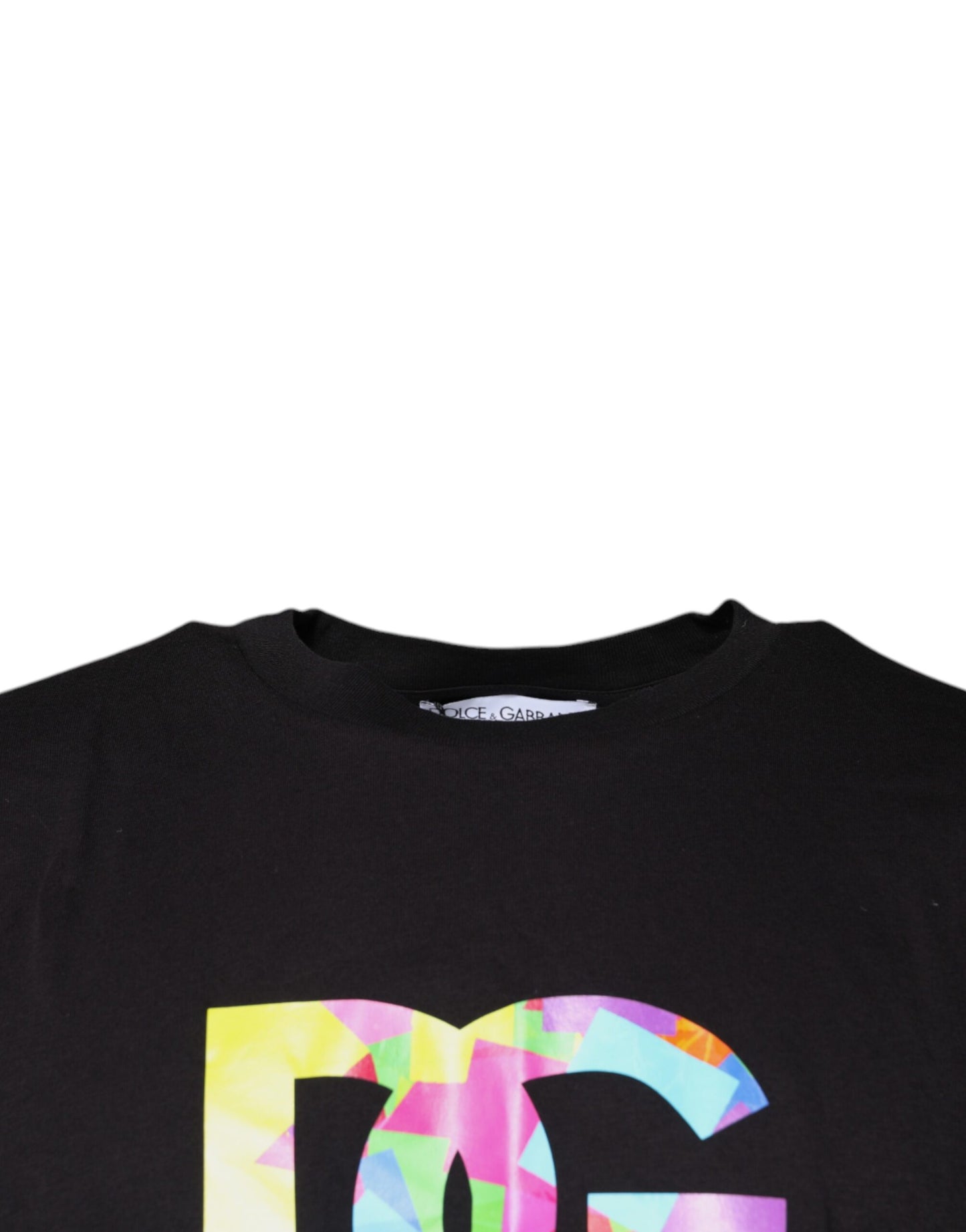 Dolce & Gabbana Black Logo Print Cotton Crew Neck T-shirt Dolce & Gabbana