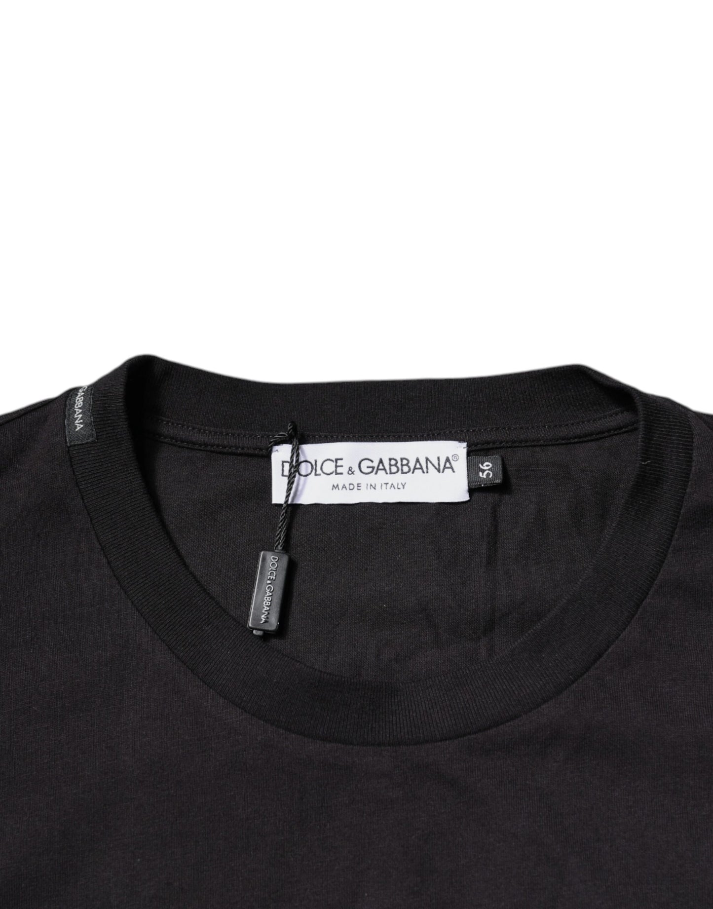Dolce & Gabbana Black Logo Print Cotton Crew Neck T-shirt Dolce & Gabbana