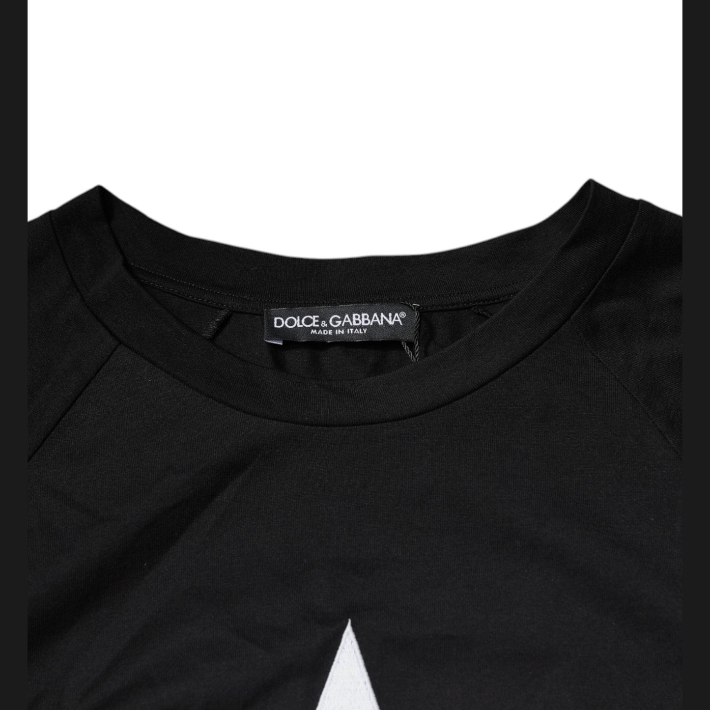 Dolce & Gabbana Black Logo Print Cotton Crew Neck T-shirt Dolce & Gabbana