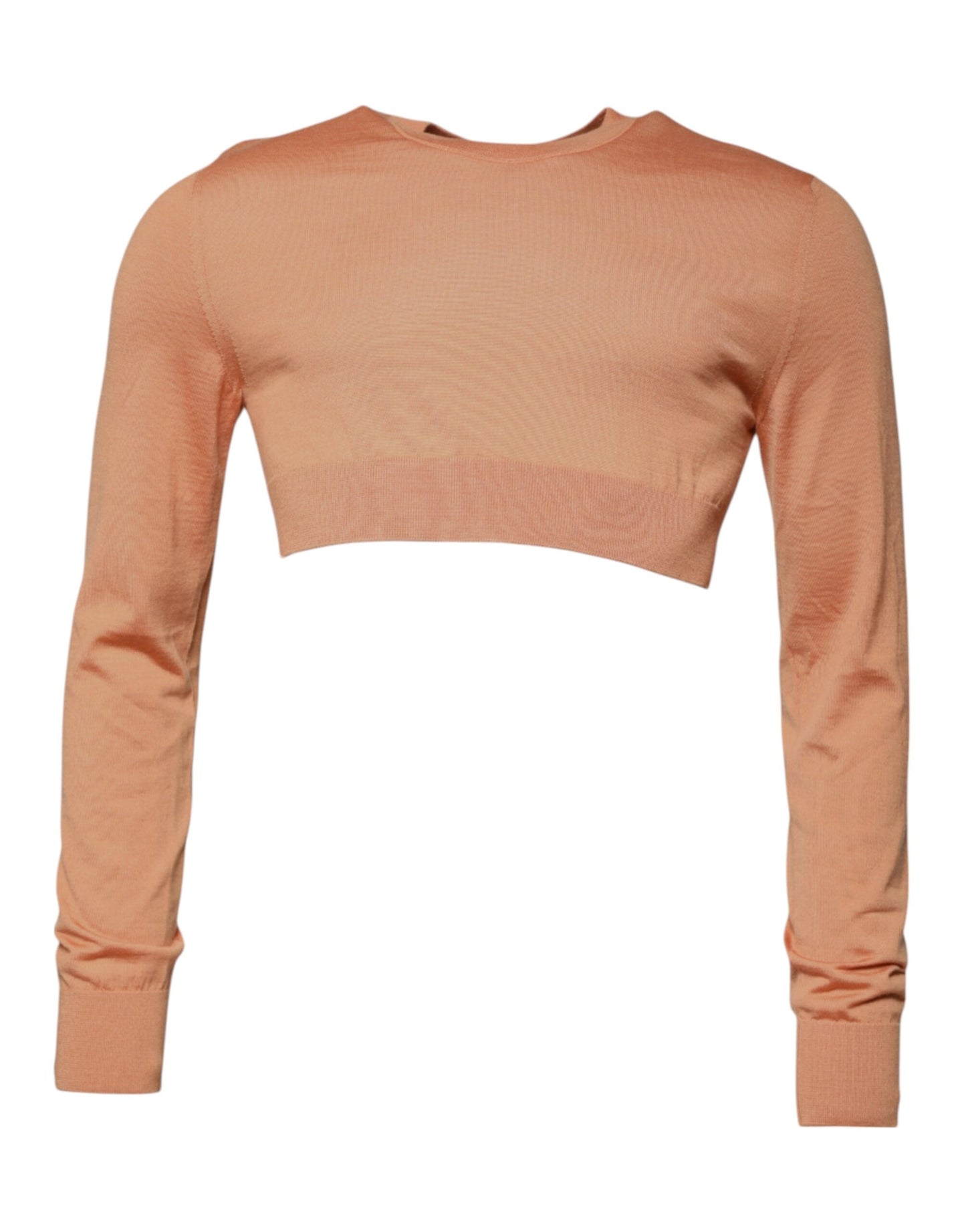 Dolce & Gabbana Beige Wool Crewneck Pullover Cropped Sweater Dolce & Gabbana