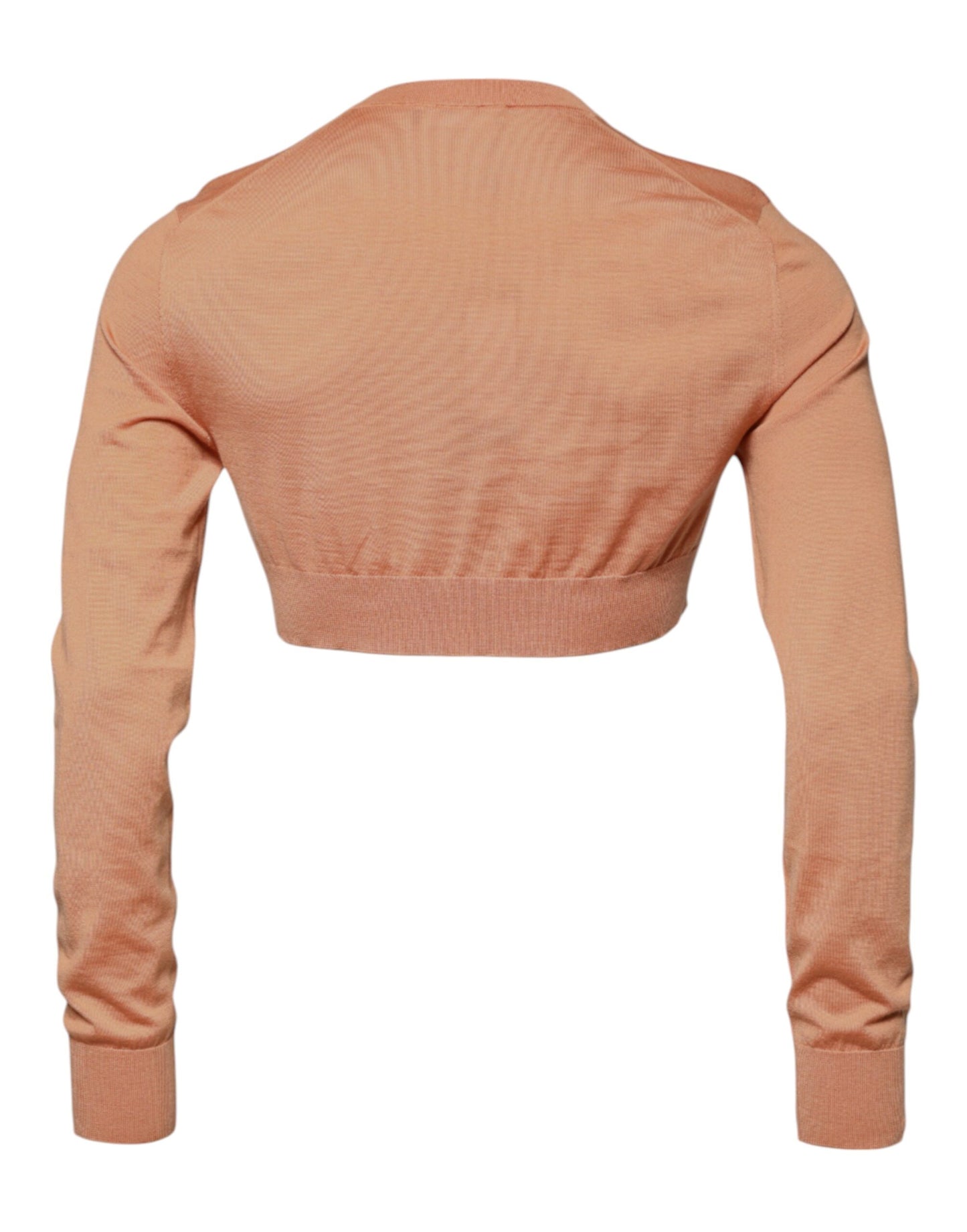 Dolce & Gabbana Beige Wool Crewneck Pullover Cropped Sweater Dolce & Gabbana
