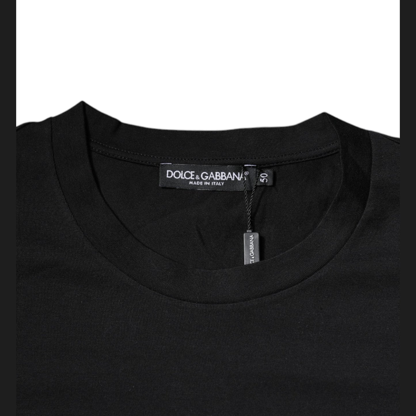 Dolce & Gabbana Black DG Logo Print Cotton Crew Neck T-shirt Dolce & Gabbana