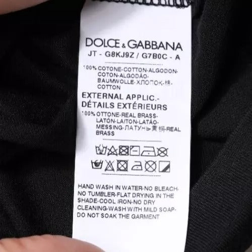 Dolce & Gabbana Black Cotton Crew Neck Short Sleeves T-shirt Dolce & Gabbana