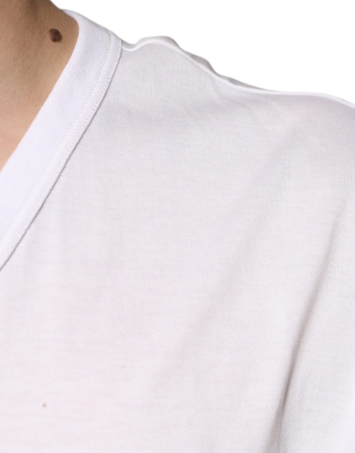 Dolce & Gabbana White Logo V-neck Short Sleeve T-shirt Dolce & Gabbana
