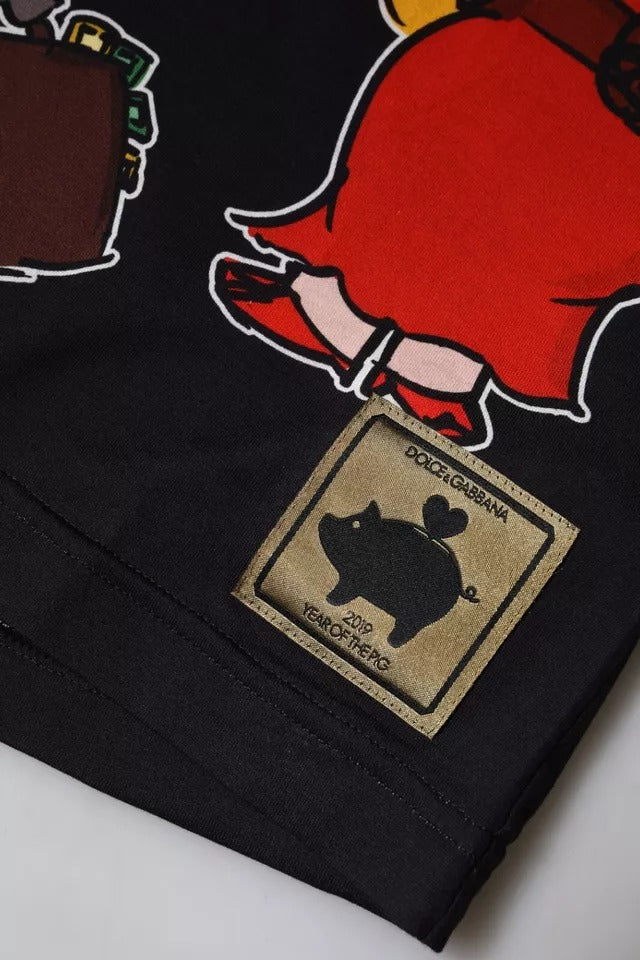 Dolce & Gabbana Black 2019 Year Of The Pig Crew Neck T-shirt Dolce & Gabbana