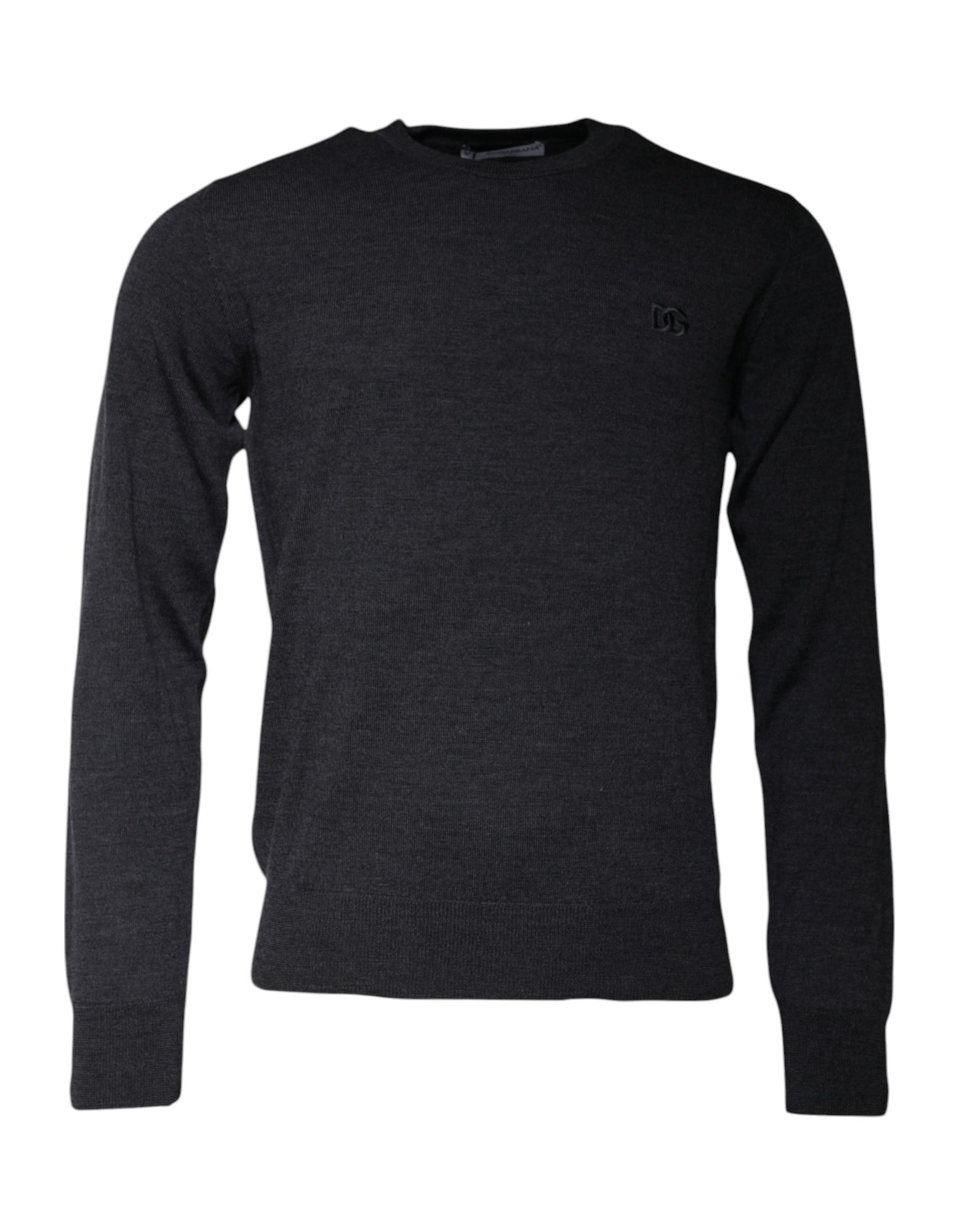 Dolce & Gabbana Dark Gray DG Logo Crew Neck Pullover Sweater Dolce & Gabbana