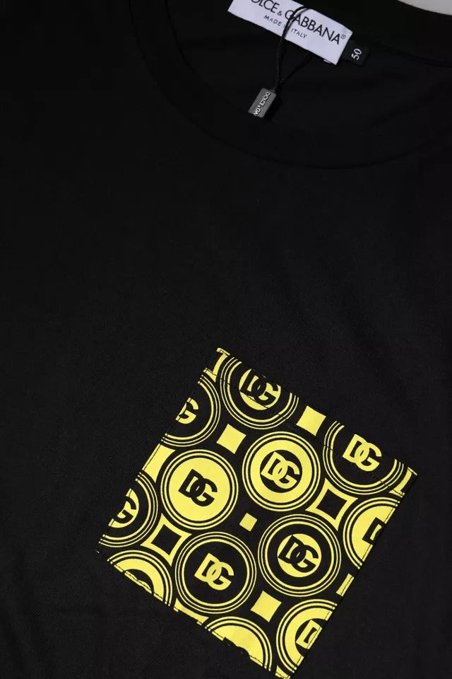 Dolce & Gabbana Black Logo Print Cotton Short Sleeve T-shirt Dolce & Gabbana