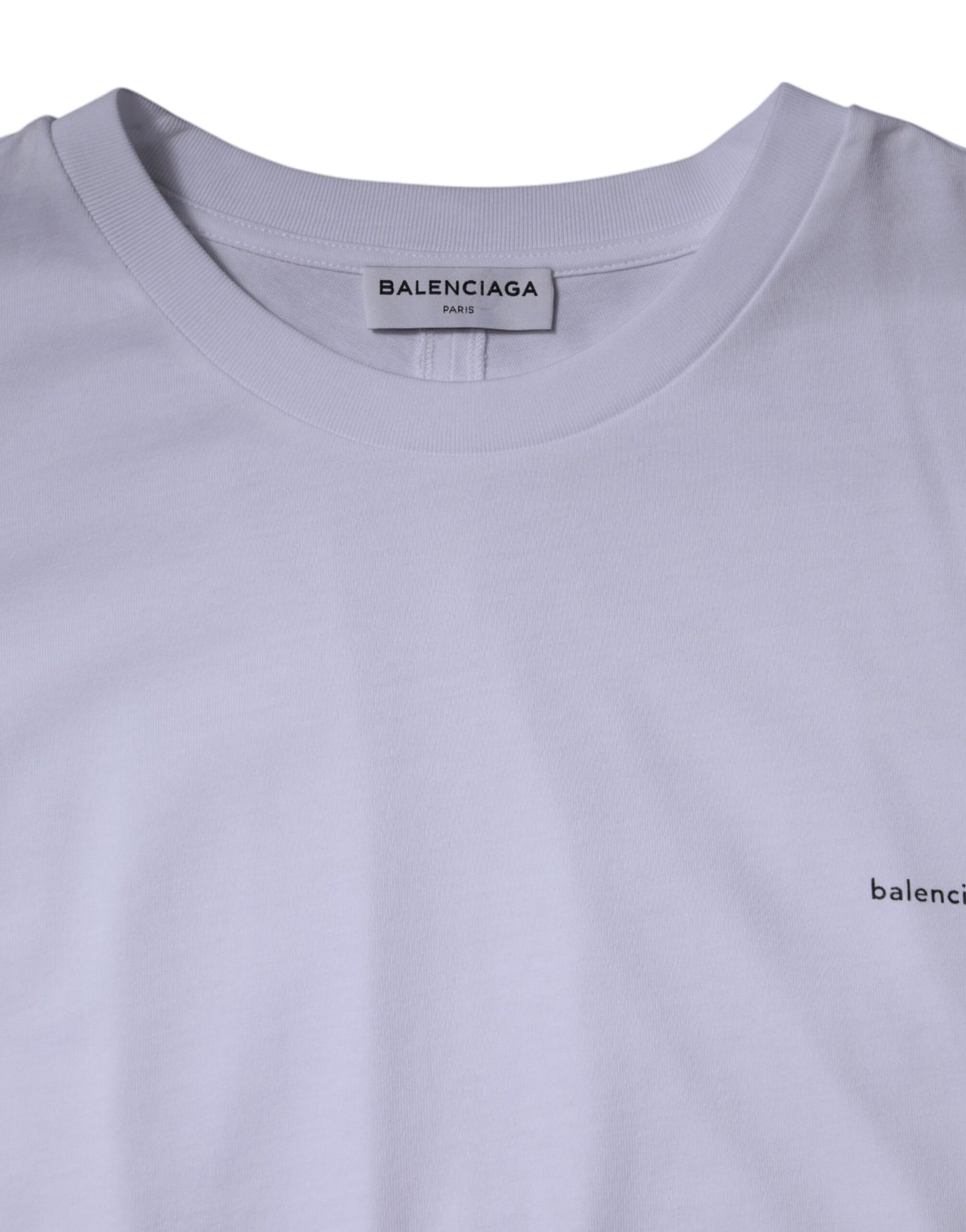 Balenciaga White Logo Cotton Crew Neck Short Sleeves T-shirt Balenciaga