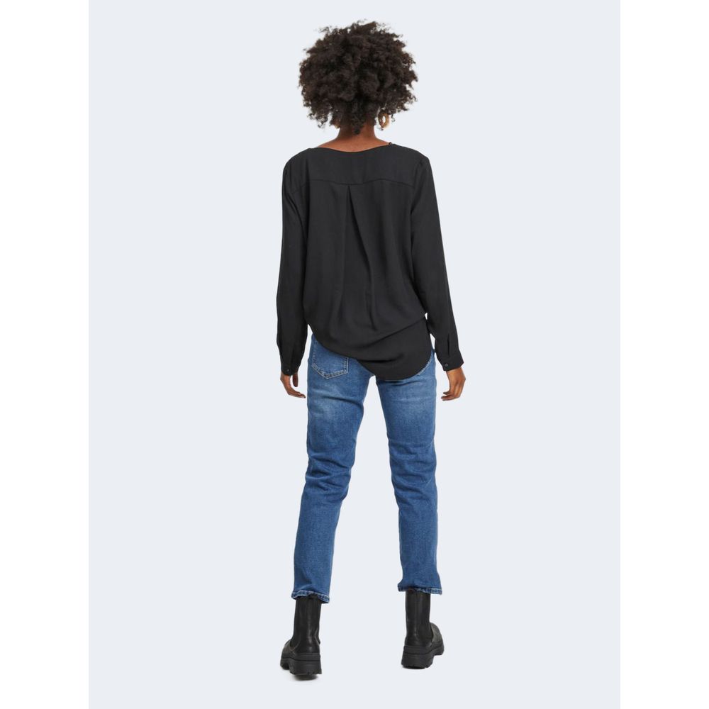Vila Clothes Black Polyester Shirt Vila Clothes