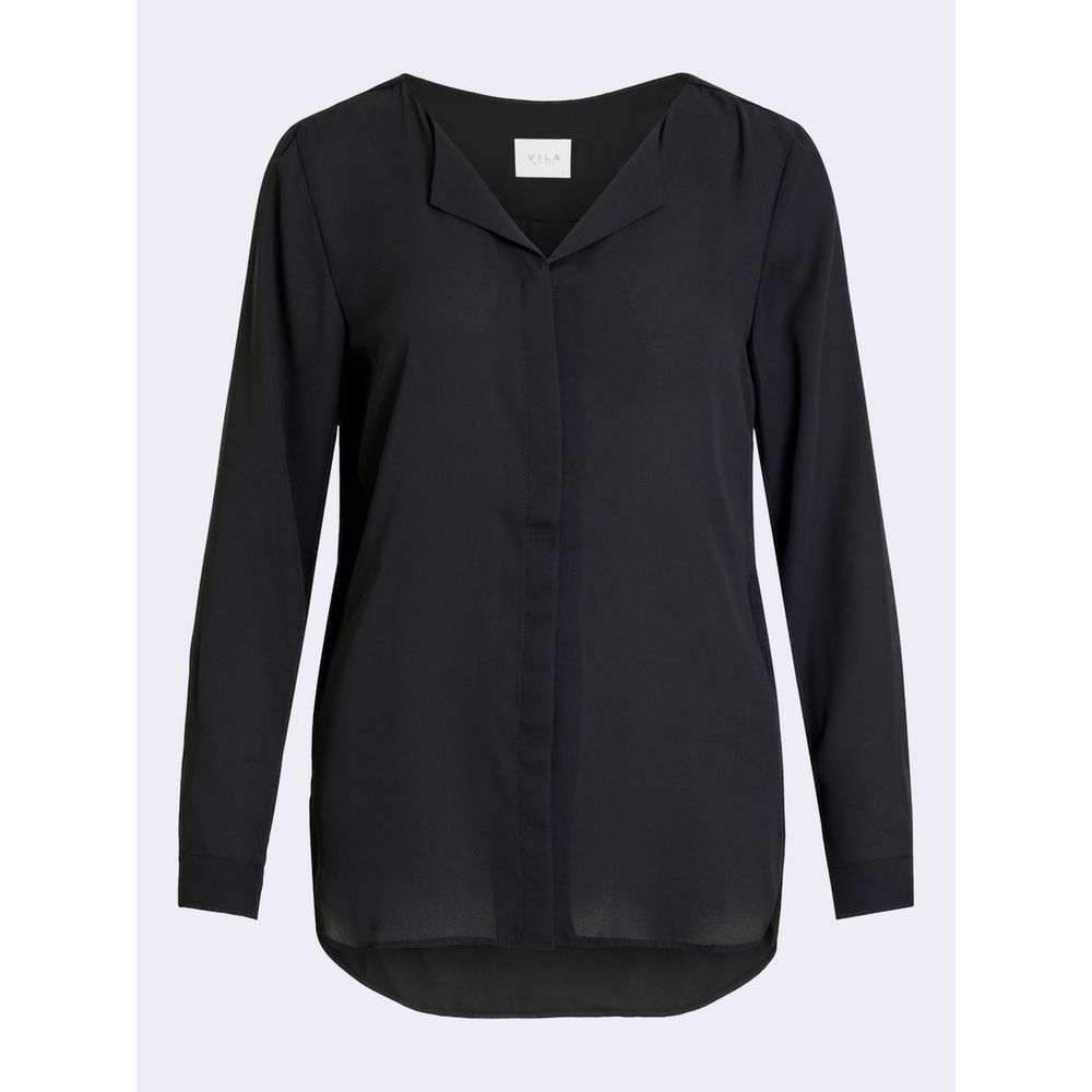 Vila Clothes Black Polyester Blouse Vila Clothes