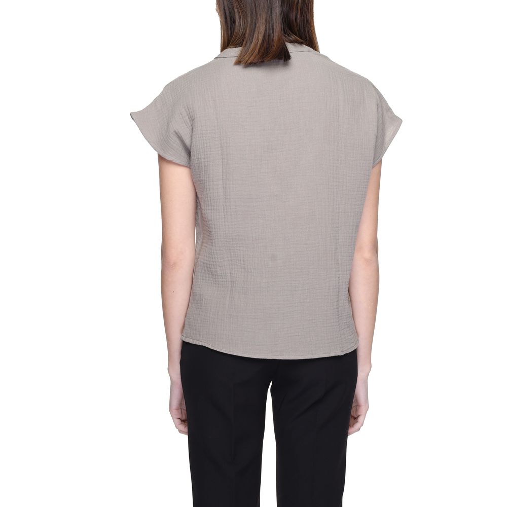 Jacqueline De Yong Beige Cotton Blouse Jacqueline De Yong