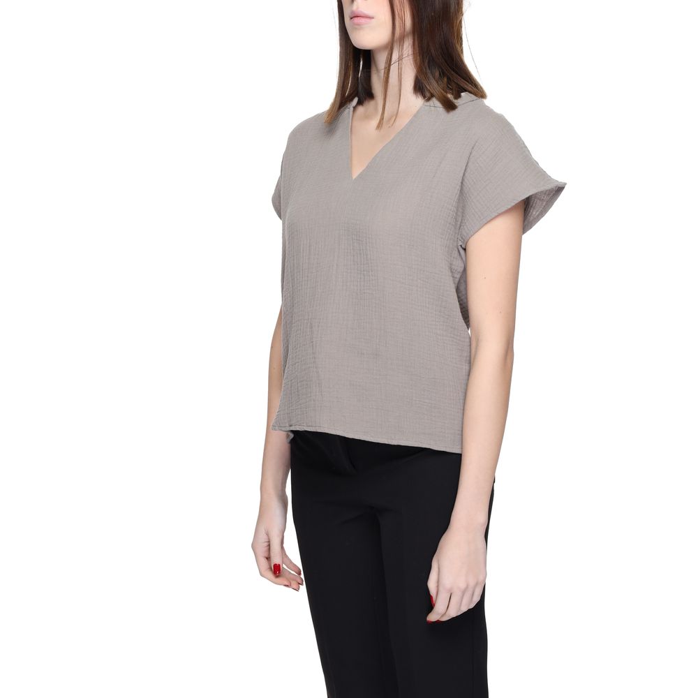 Jacqueline De Yong Beige Cotton Blouse Jacqueline De Yong