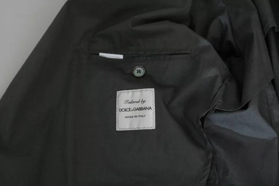 Dolce & Gabbana Gray Cotton Single Breasted Formal Blazer Dolce & Gabbana