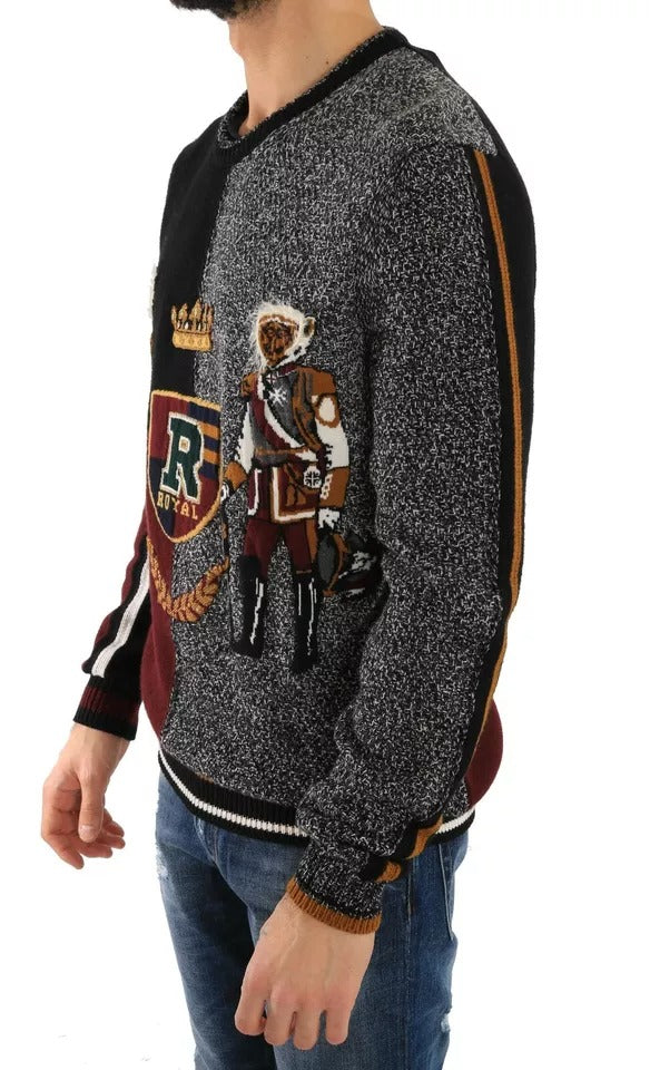 Dolce & Gabbana Multicolor KING Knight Monkey Knitted Cashmere Wool Sweater Dolce & Gabbana