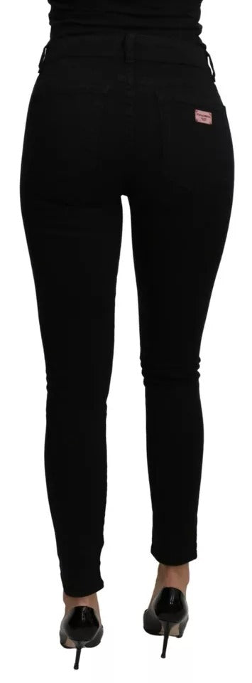 Dolce & Gabbana Black Mid Waist Slim Denim Cotton Stretch Jeans Dolce & Gabbana