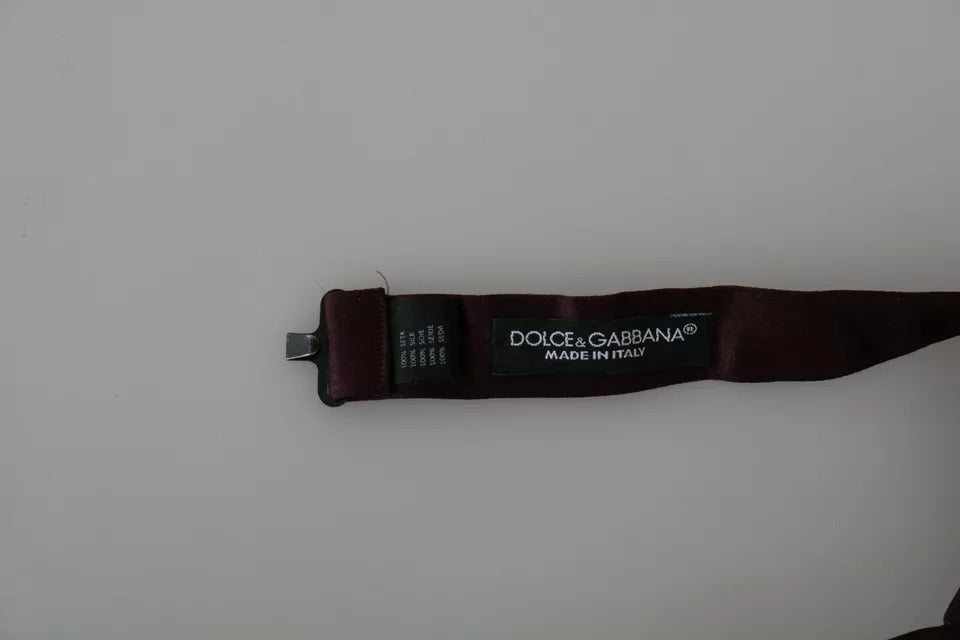 Dolce & Gabbana Bordeaux Red Silk Solid Classic Bowtie Dolce & Gabbana