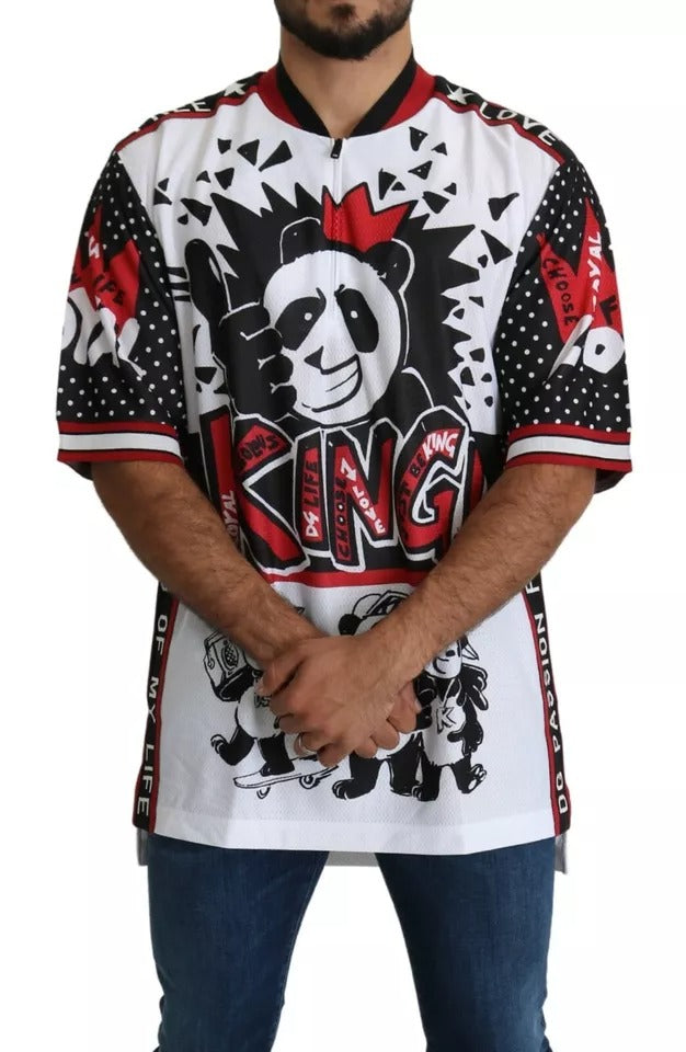 Dolce & Gabbana White King Panda Polyester T-shirt Top Dolce & Gabbana