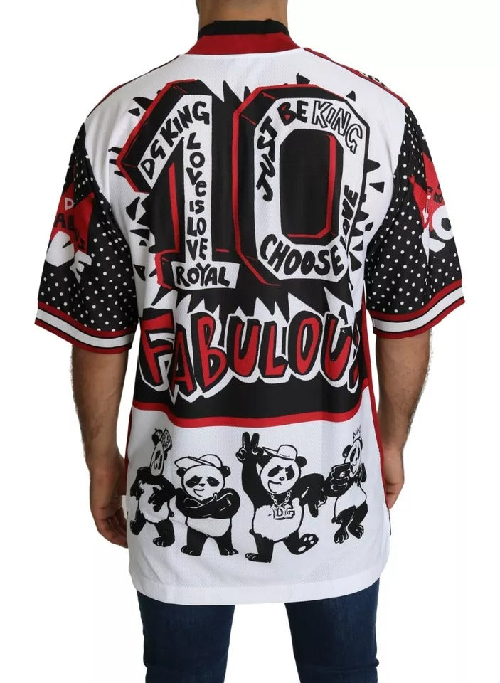 Dolce & Gabbana White King Panda Polyester T-shirt Top Dolce & Gabbana