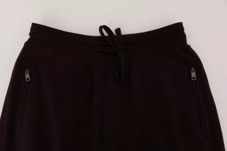 Dolce & Gabbana Purple Cashmere Gym Training Sport Pants Dolce & Gabbana