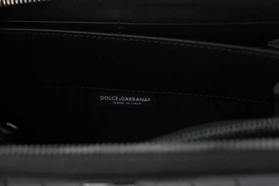 Dolce & Gabbana Brown Exotic Leather Zip Around Continental Clutch Wallet Dolce & Gabbana