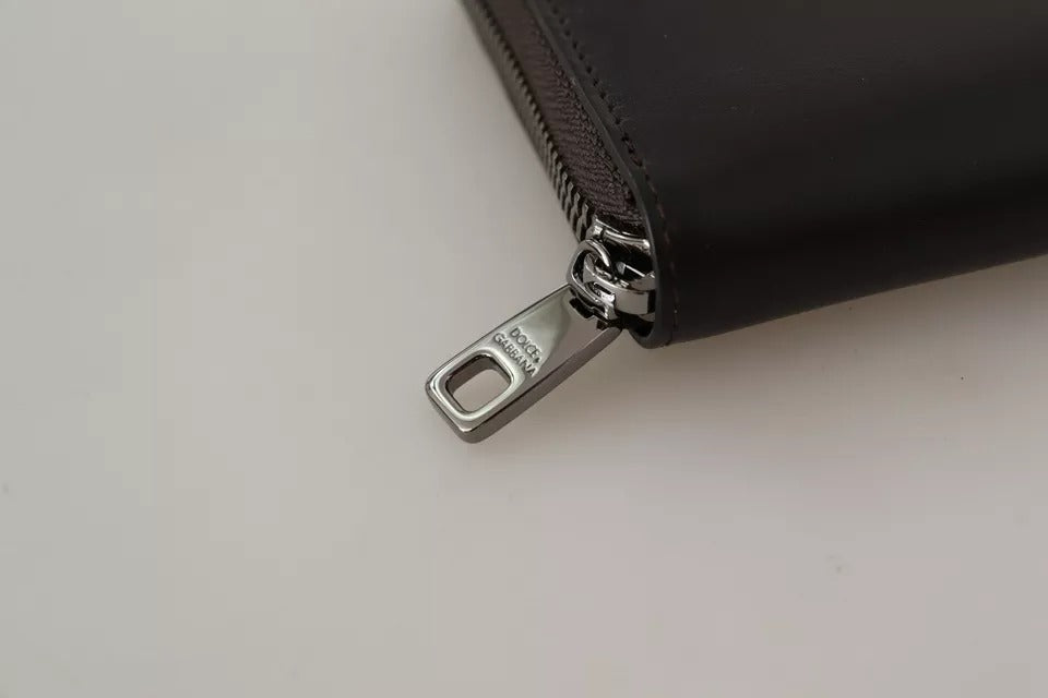 Dolce & Gabbana Brown Exotic Leather Zip Around Continental Clutch Wallet Dolce & Gabbana
