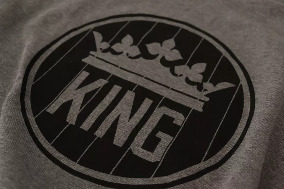 Dolce & Gabbana Gray Crown King Cotton Pullover Sweater Dolce & Gabbana