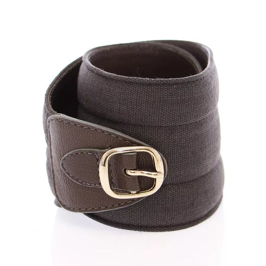 Dolce & Gabbana Brown D&G Leather Linnen Logo Belt Dolce & Gabbana
