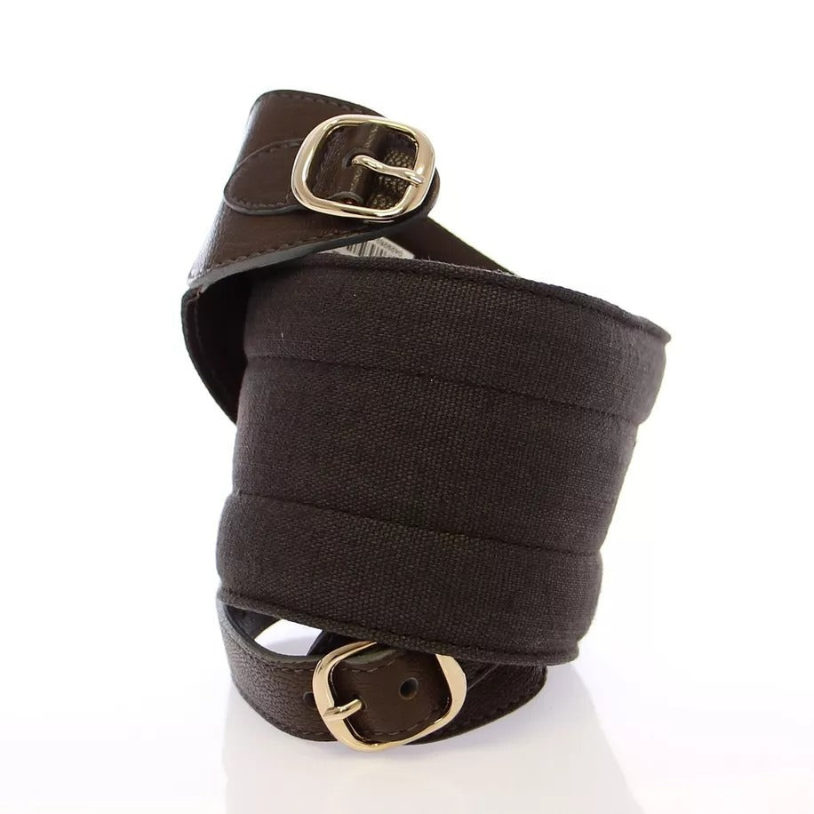 Dolce & Gabbana Brown D&G Leather Linnen Logo Belt