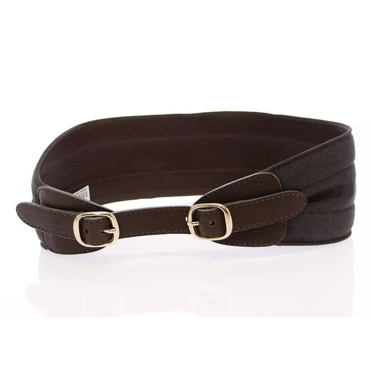 Dolce & Gabbana Brown D&G Leather Linnen Logo Belt