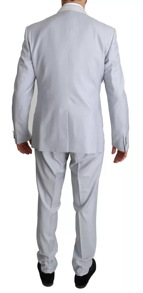 Dolce & Gabbana Light Blue SICILIA Wool 3 Piece Suit Dolce & Gabbana