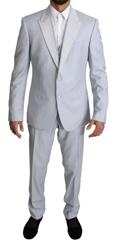Dolce & Gabbana Light Blue SICILIA Wool 3 Piece Suit Dolce & Gabbana