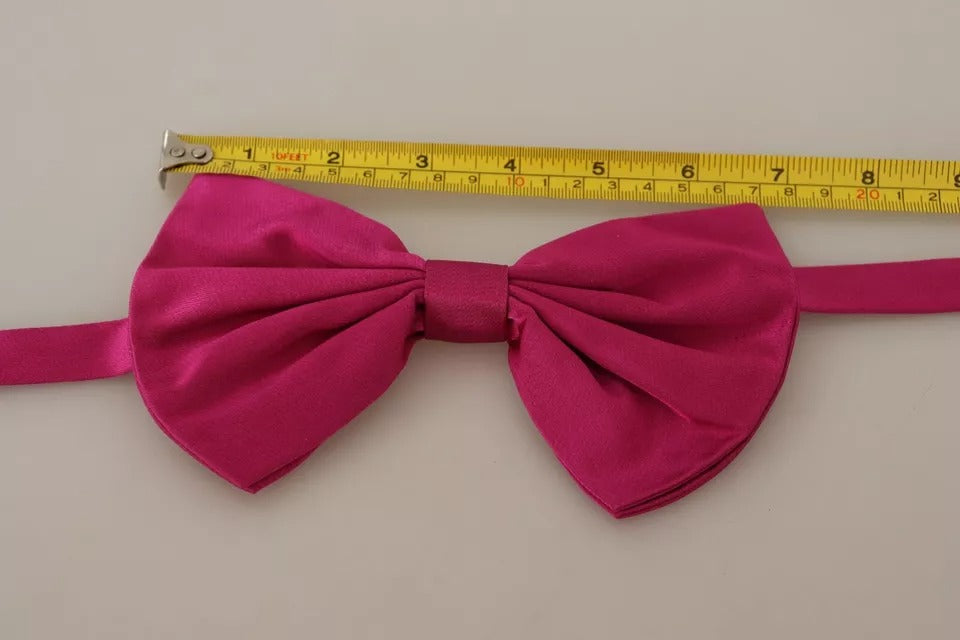 Dolce & Gabbana Pink Silk Adjustable Neck Bow Tie Men Dolce & Gabbana