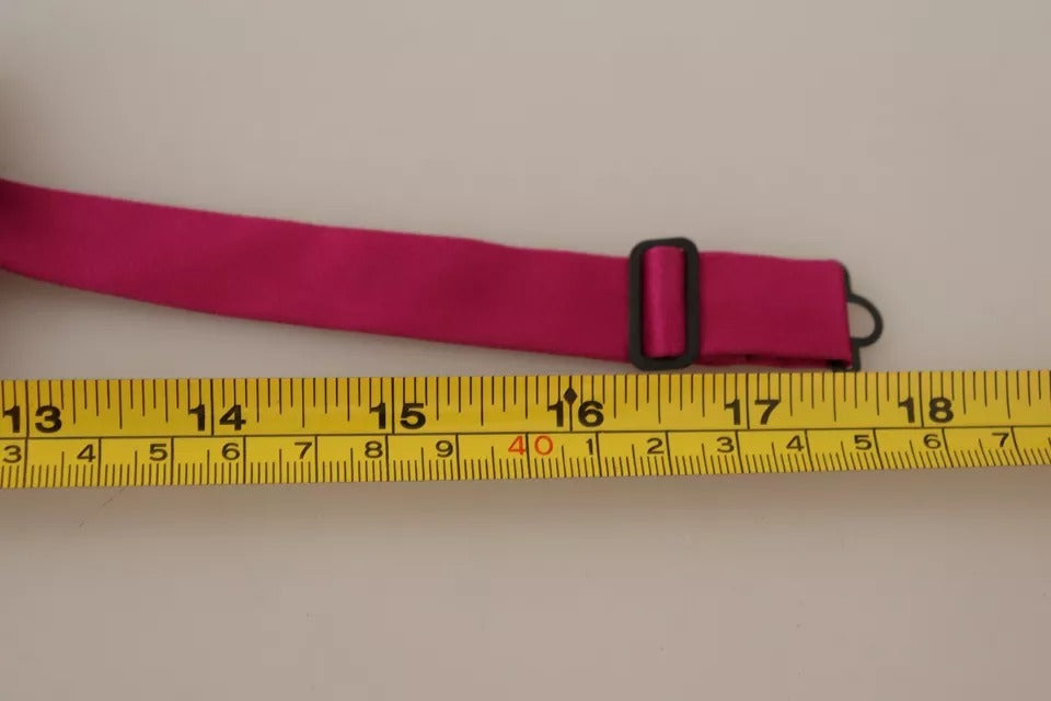 Dolce & Gabbana Pink Silk Adjustable Neck Bow Tie Men Dolce & Gabbana