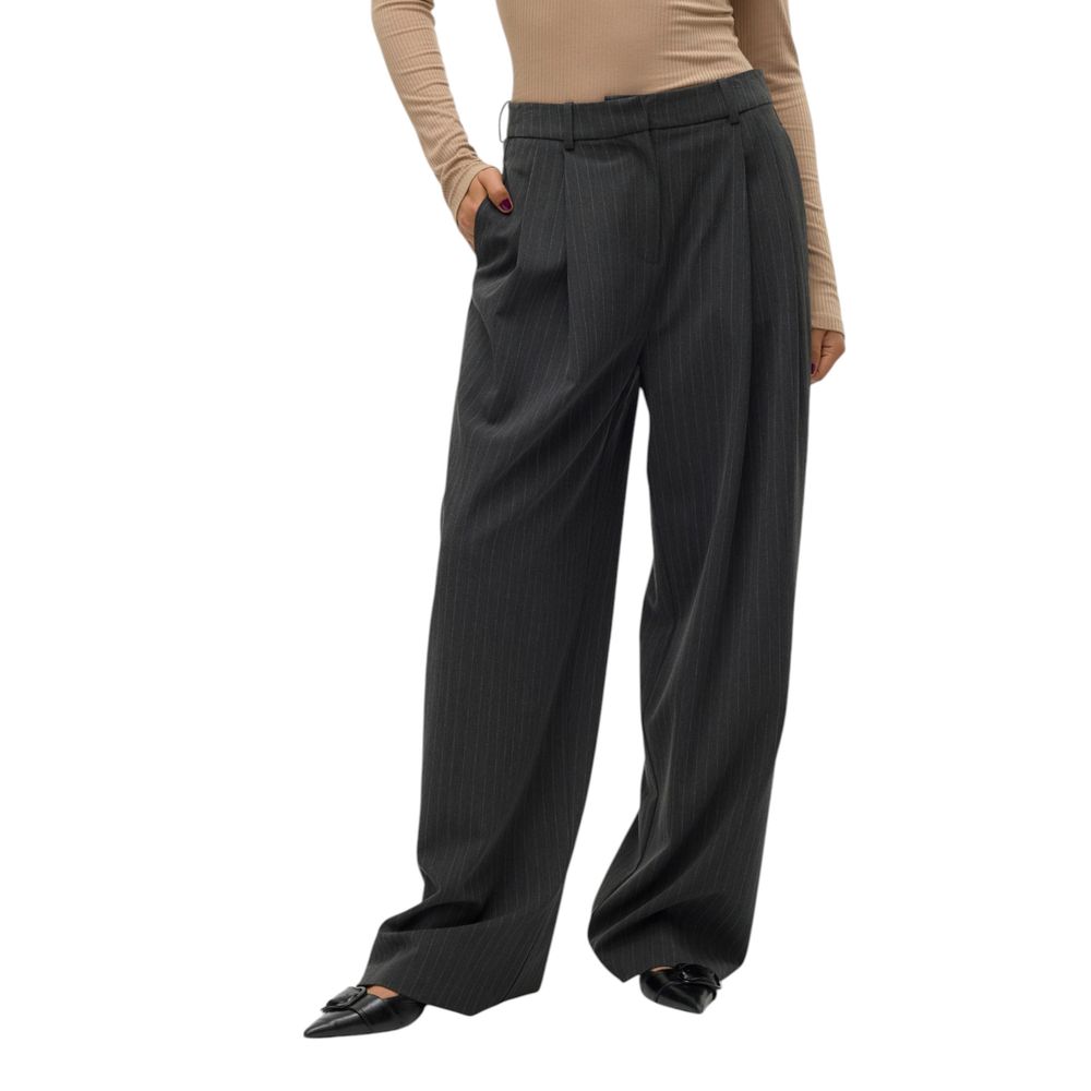 Vero Moda Gray Polyester Pant Vero Moda
