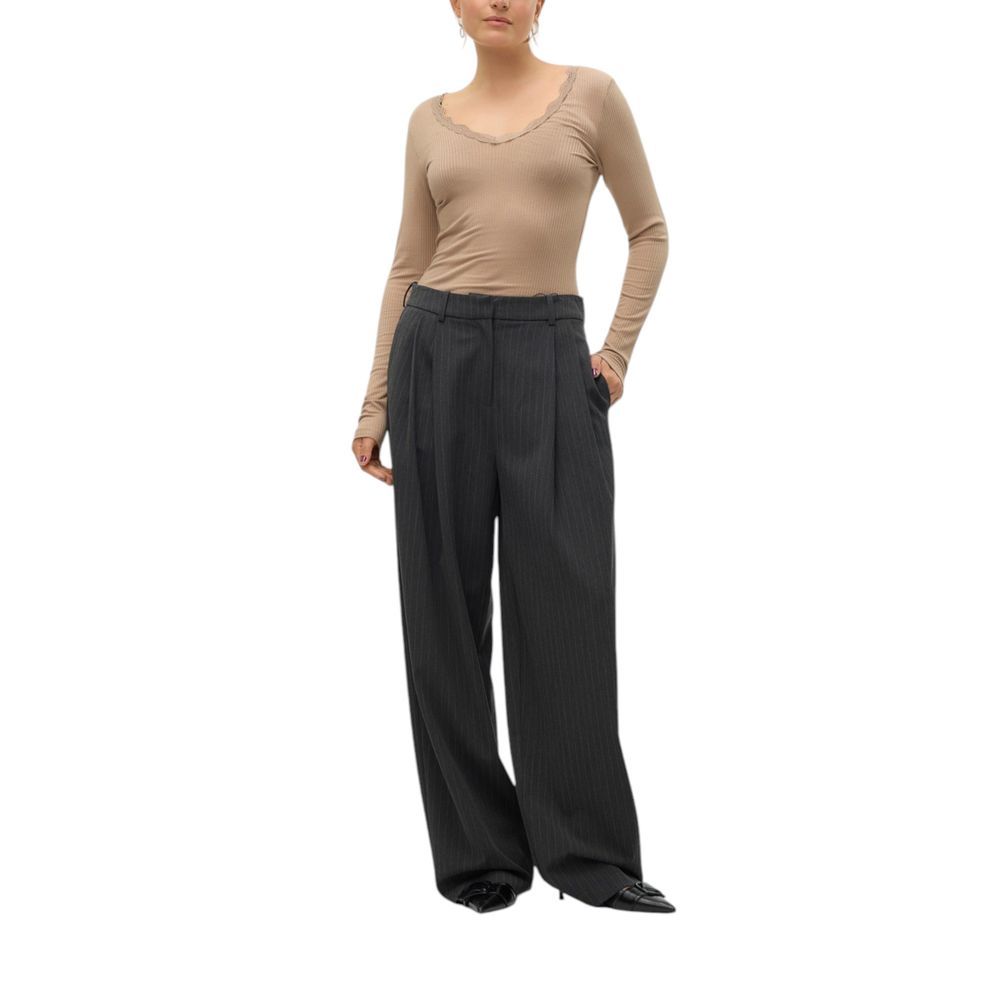 Vero Moda Gray Polyester Pant Vero Moda