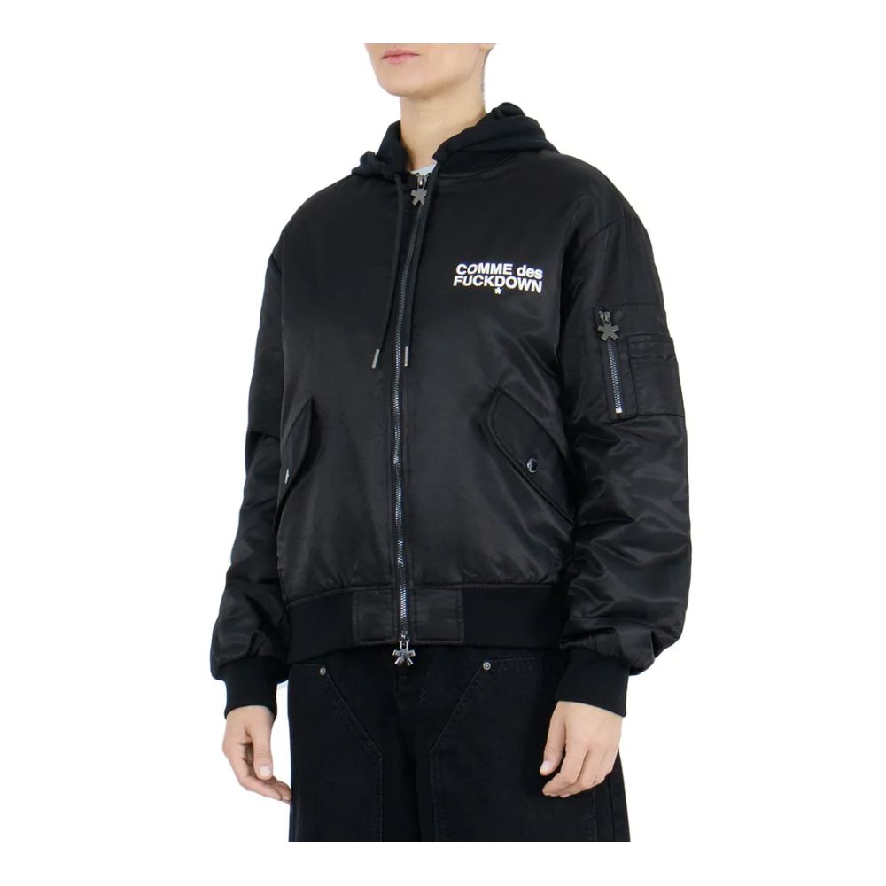 Comme Des Fuckdown Black Nylon Jackets & Coat Comme Des Fuckdown