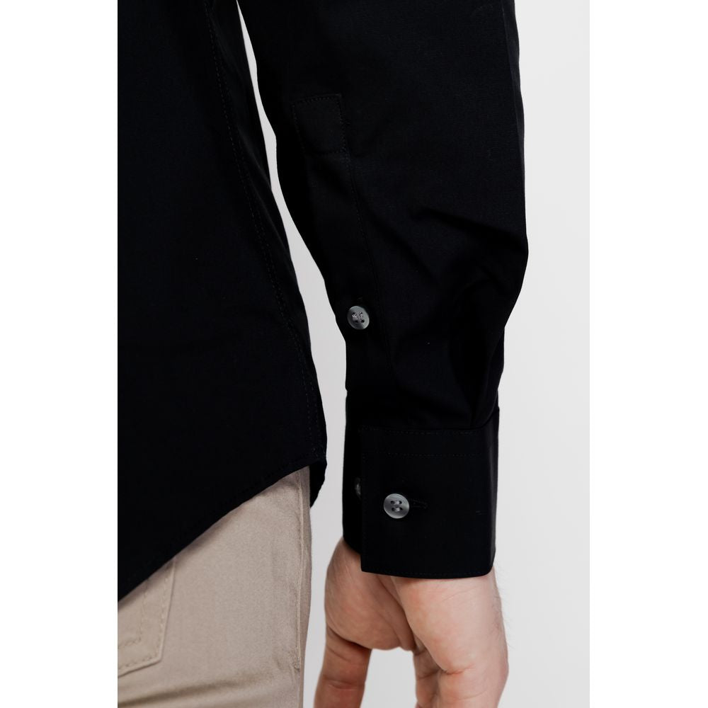 Calvin Klein Black Cotton Dress Shirt Calvin Klein